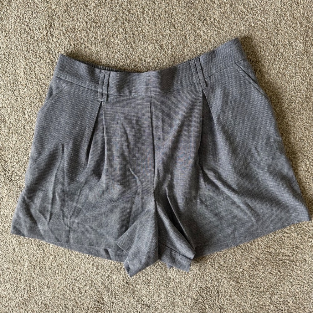 Calypso St. Barth Pleated Shorts US12 Lightweight Textured Button & Zip Blue NEW